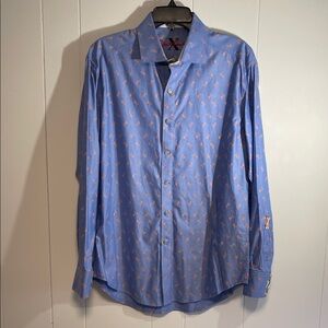 Robert Graham Light Blue Dress Shirt new size large